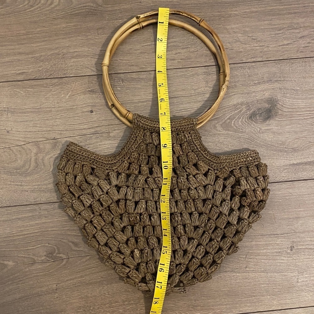 Izia Bag Tea Made in Mada Handcrafted Resort Brown Woven Purse - Picture 8 of 8